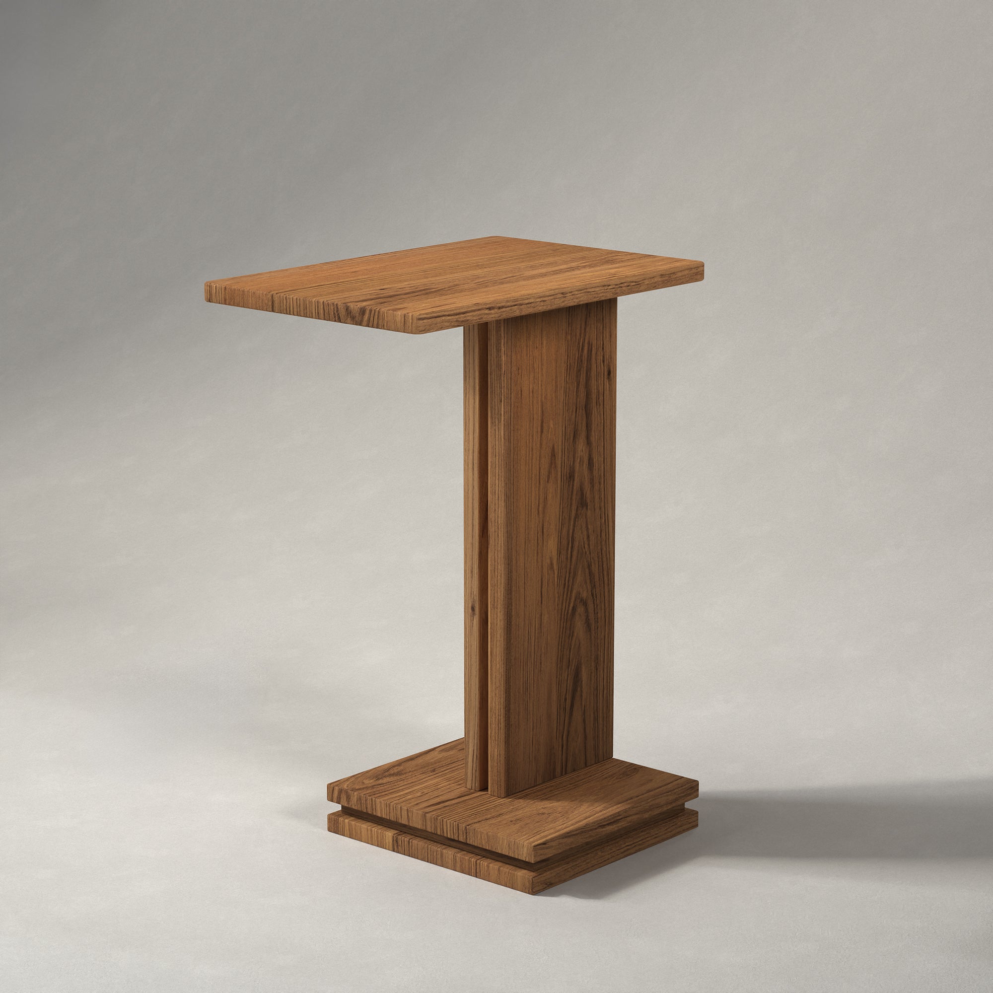 Side View White Background Image of Pootoo's C-shaped Side Table, clearly showcasing its unique silhouette and design details, ideal for modern home settings.