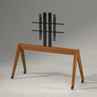 White Background Image of Pootoo's MCM Mobile TV Stand, showcasing its modern design and streamlined silhouette, suitable for various home settings.