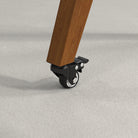 White Background Image of Pootoo's MCM Mobile TV Stand Wheels, clearly showcasing its flexible mobility design and sturdy structure, suitable for modern home use.