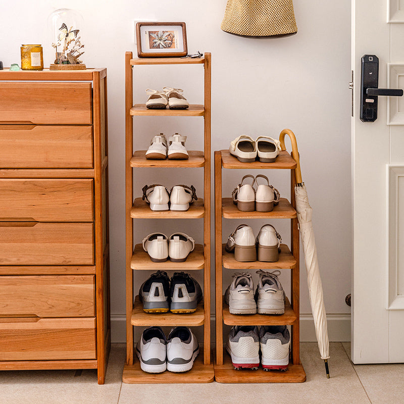 5-Tier & 7-Tier Vertical Solid Wood Narrow Shoe Rack, Entrance