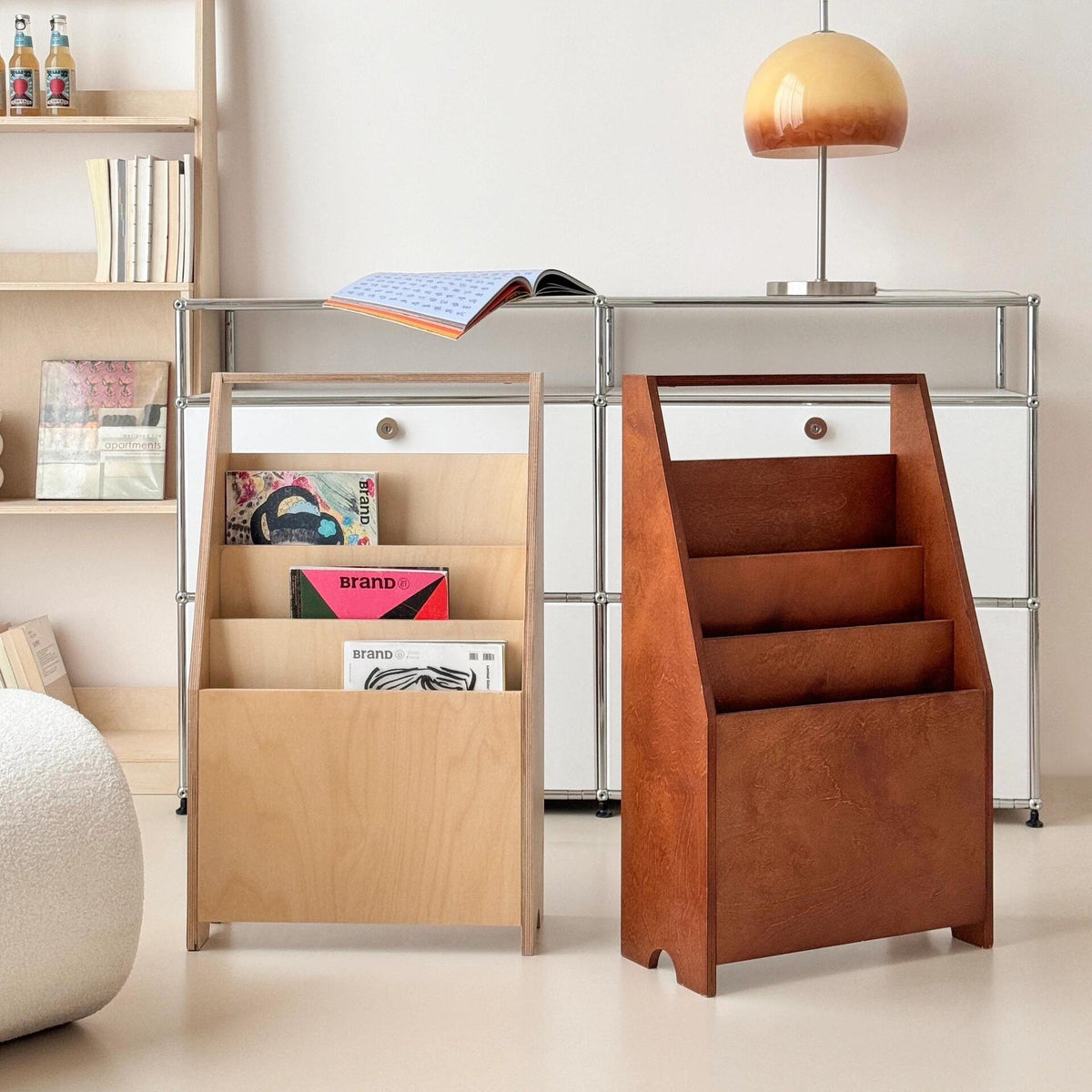 Mid-Century Vintage 3-Tier Solid Wood Magazine Rack - 30.3 ...