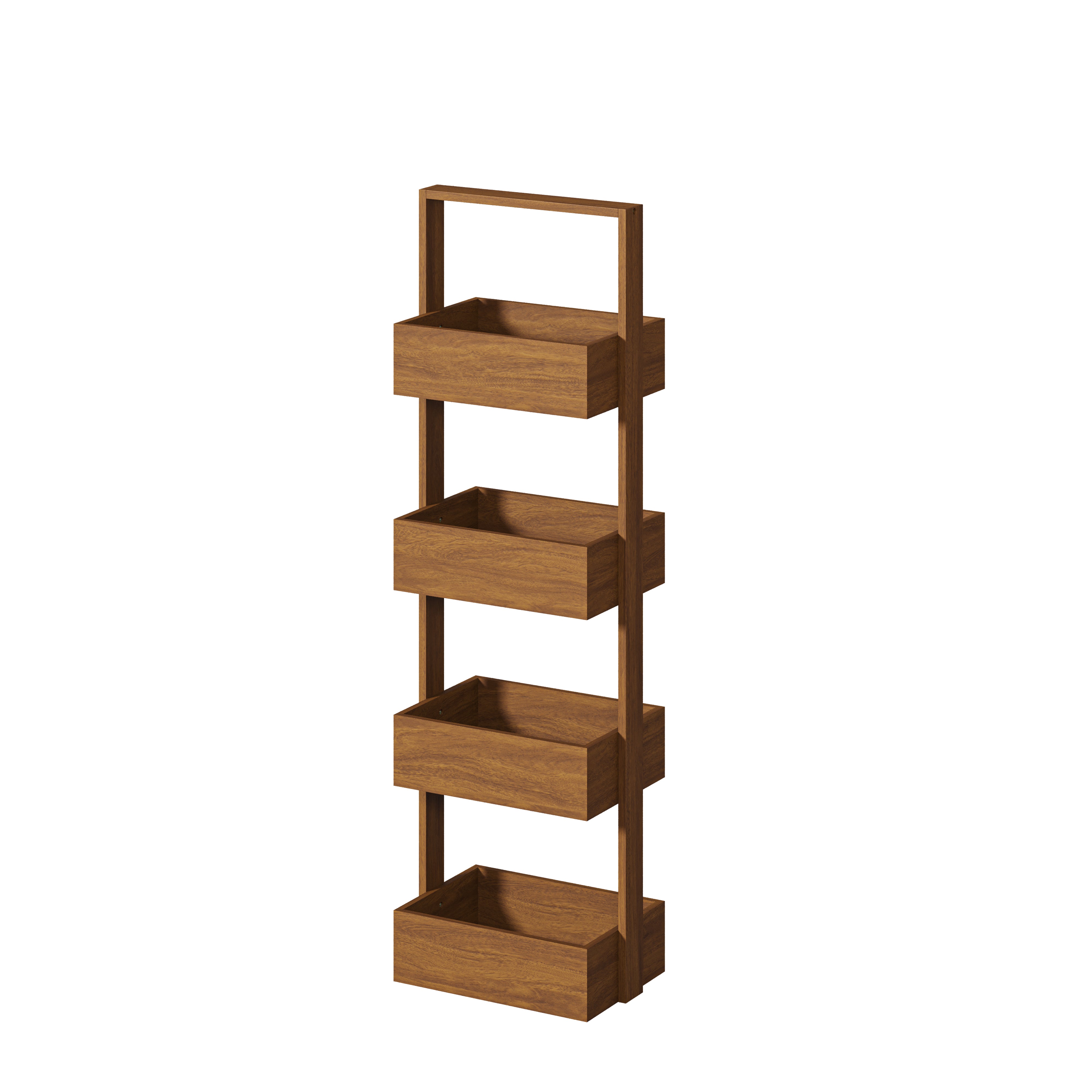 Solid Acacia Wood Storage Rack – 4-Tier Vertical Shelf — POOTOO