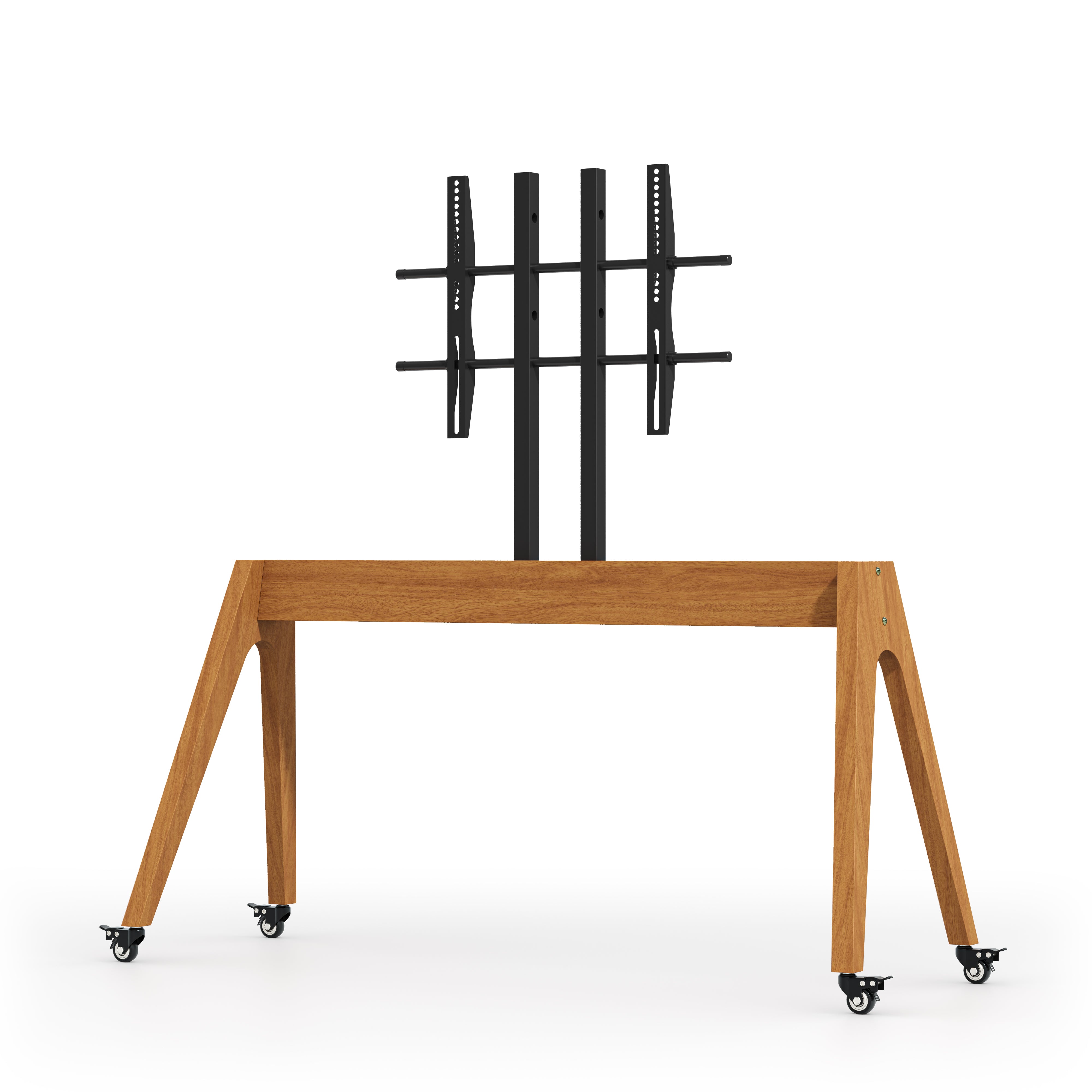 Solid Oak Rolling TV Stand for 50-86