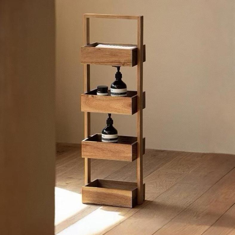 4-Tier Solid Wood Storage Rack - 34.6