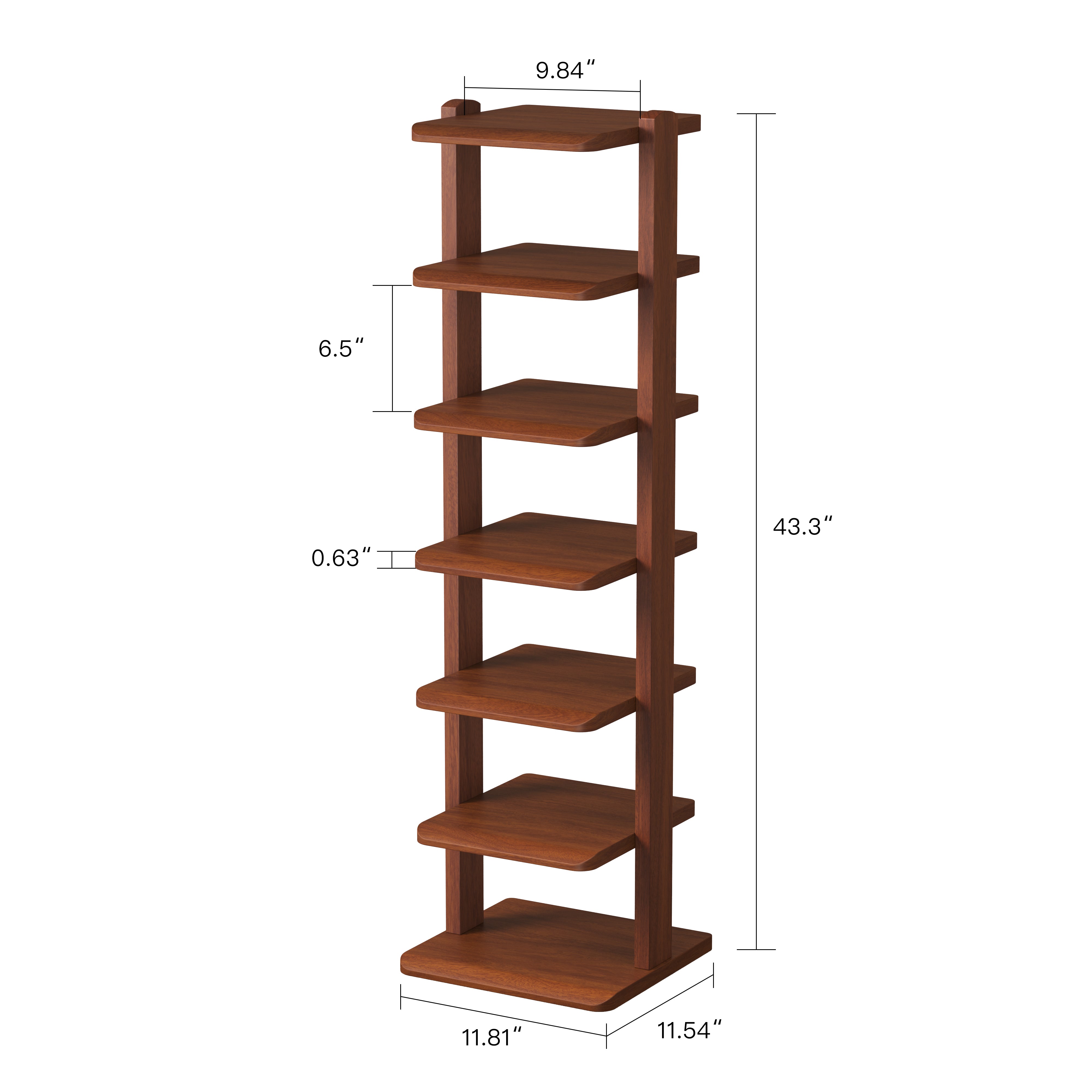 5-Tier & 7-Tier Vertical Solid Wood Narrow Shoe Rack, Entrance