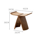 Dimensions of Pootoo's Butterfly Stool, clearly showing the various measurements to help users understand its suitability for space and function.