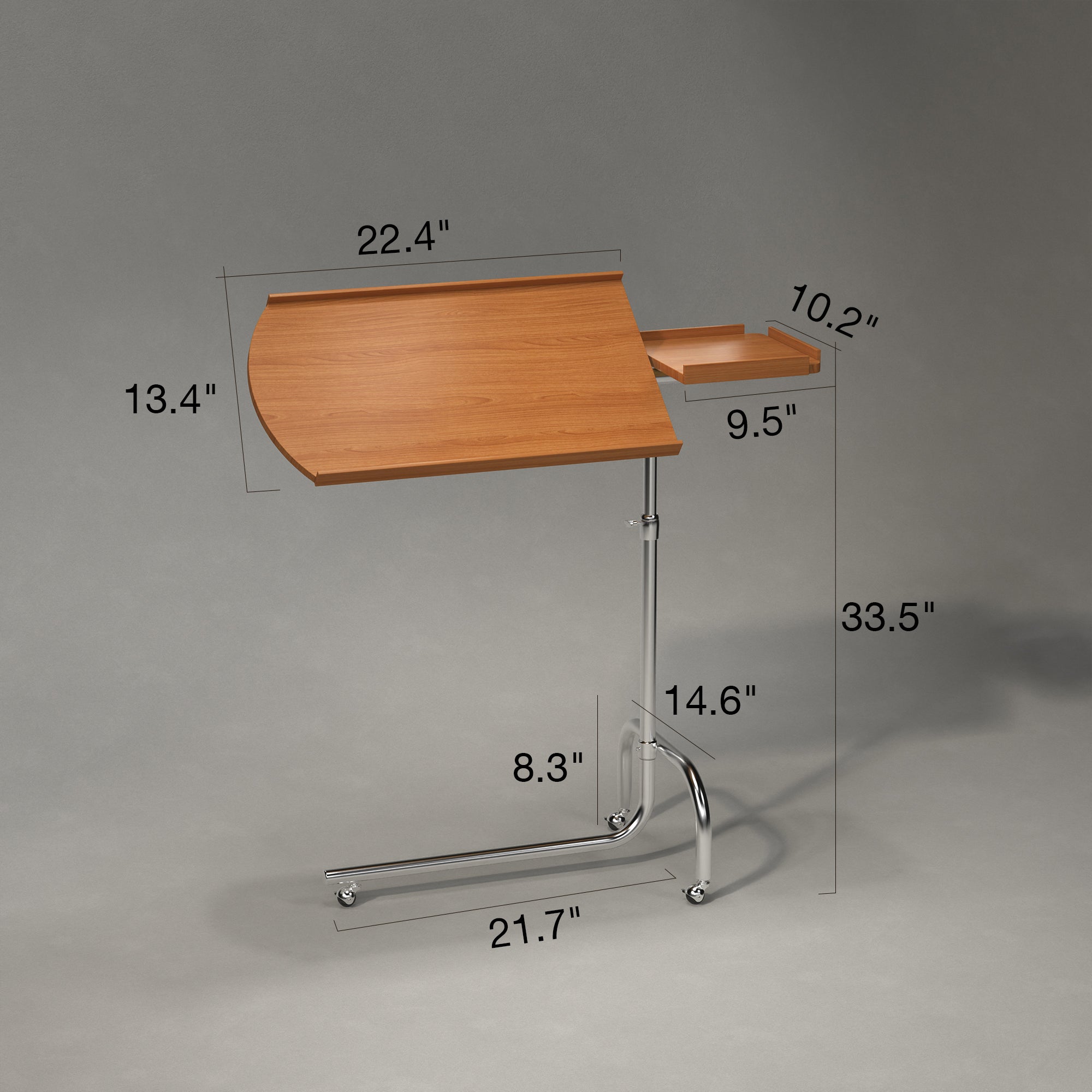 POOTOO's Multifunctional Side Table Size Image Clearly displaying the dimensions of this side table, ensuring it fits perfectly in your space while offering functionality and style.